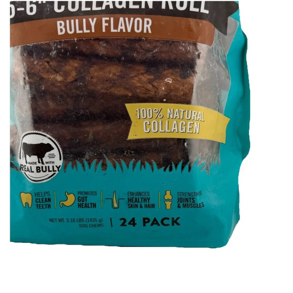 TruRanch Collagen Roll Dog Treat Chews, Bully Flavor - 24 Count